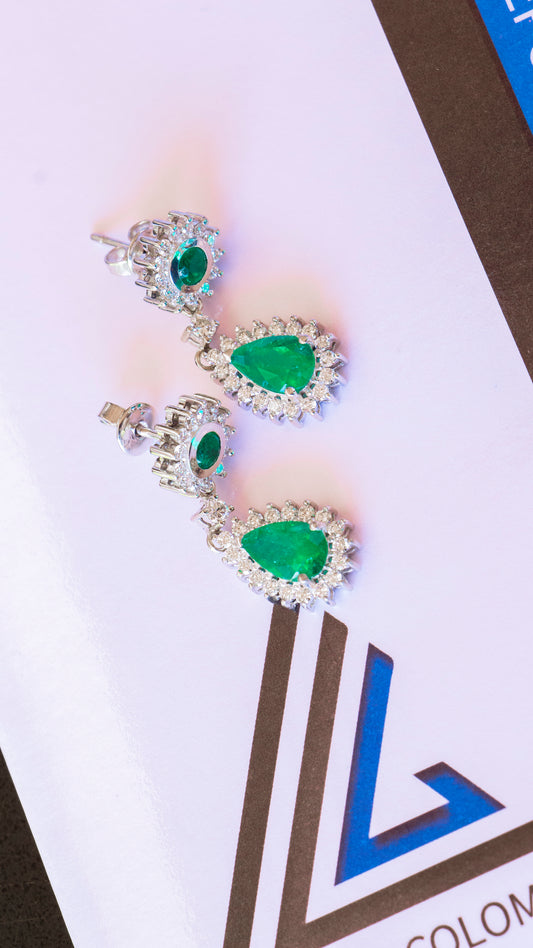 Aretes Esmeraldas Gota