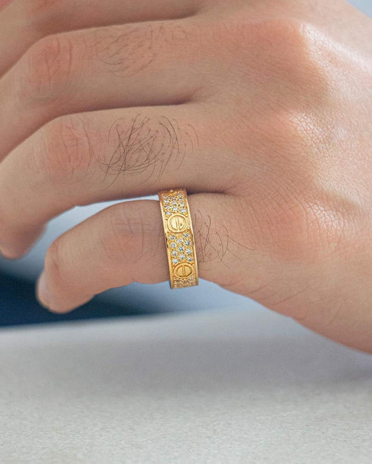 Anillo de Tornillos Full Diamantes