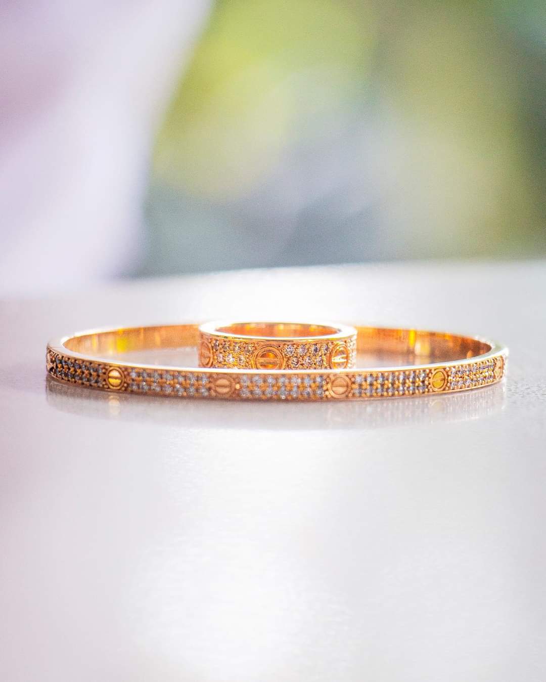 Anillo de Tornillos Full Diamantes